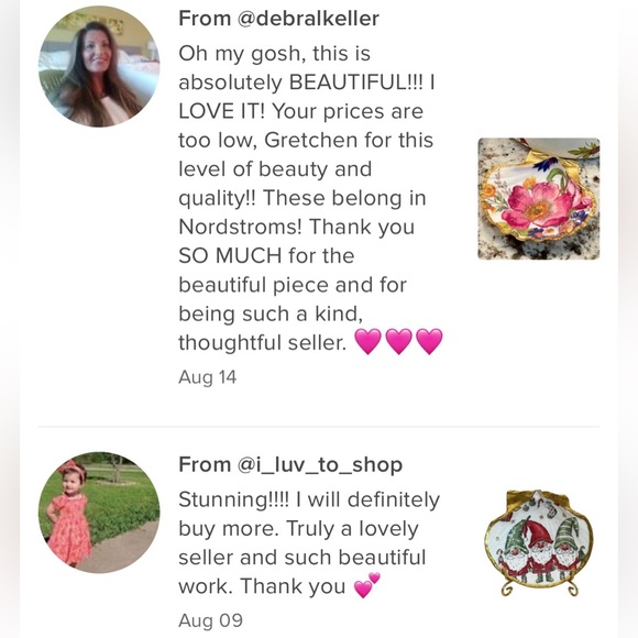 LOVE NOTES for some of my Trinket Shell Dishes - Picture 3 of 16